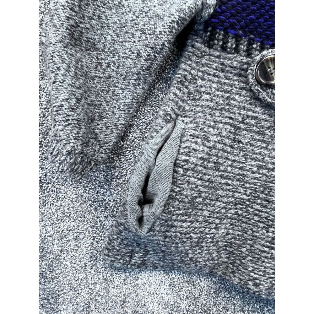 FREE PEOPLE Wool Blend Cardigan Sweater, Size Small, Gray Purple ONE BUTTON Hood - Picture 8 of 10